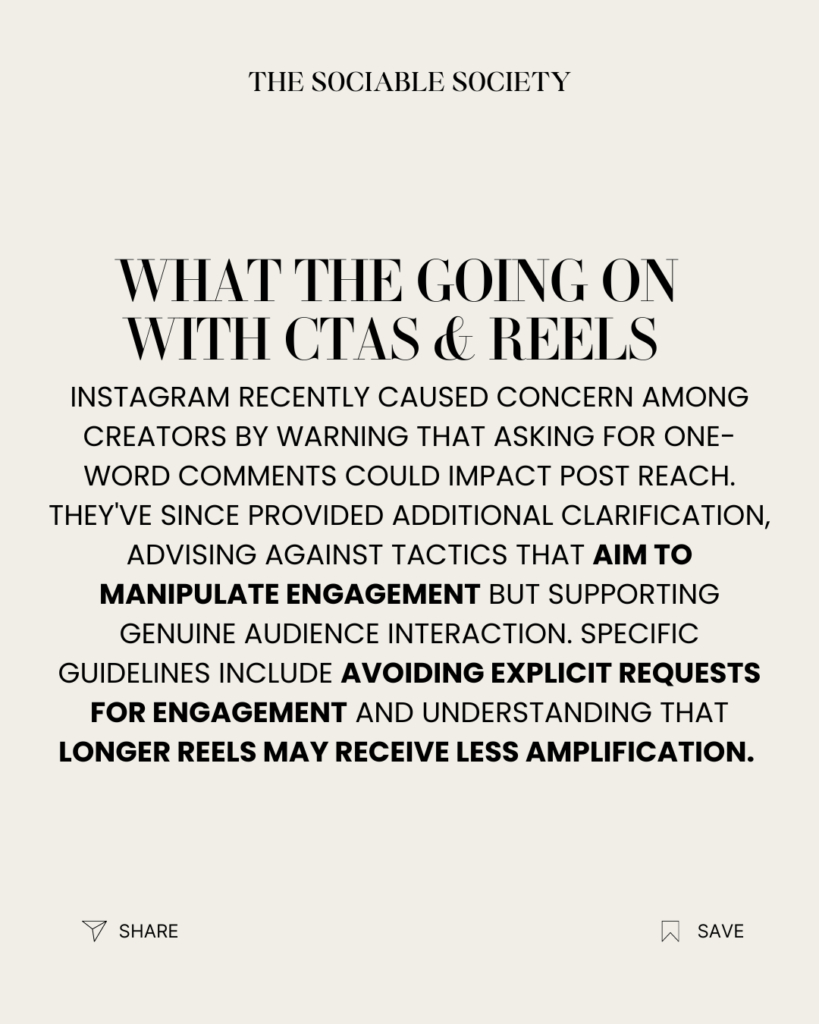 Background on CTAs and Reels and engagement on Instagram