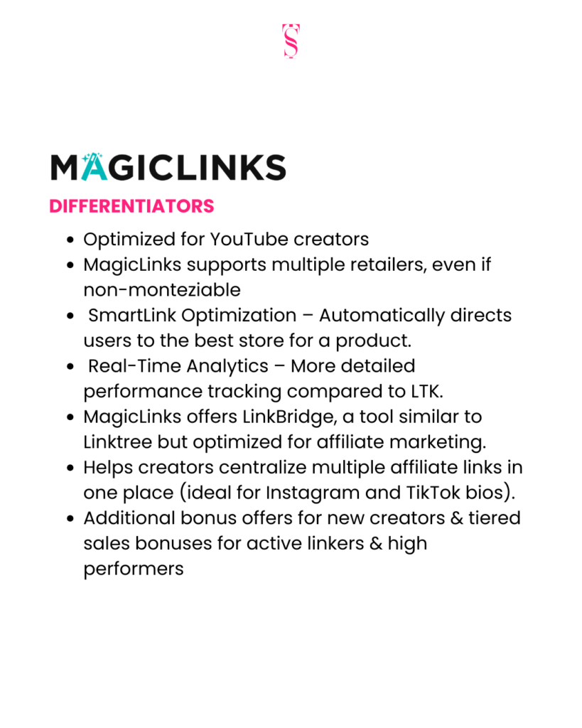 what is magiclinks and what makes it unique compared to other influencer passive income affiliate marketing platforms 