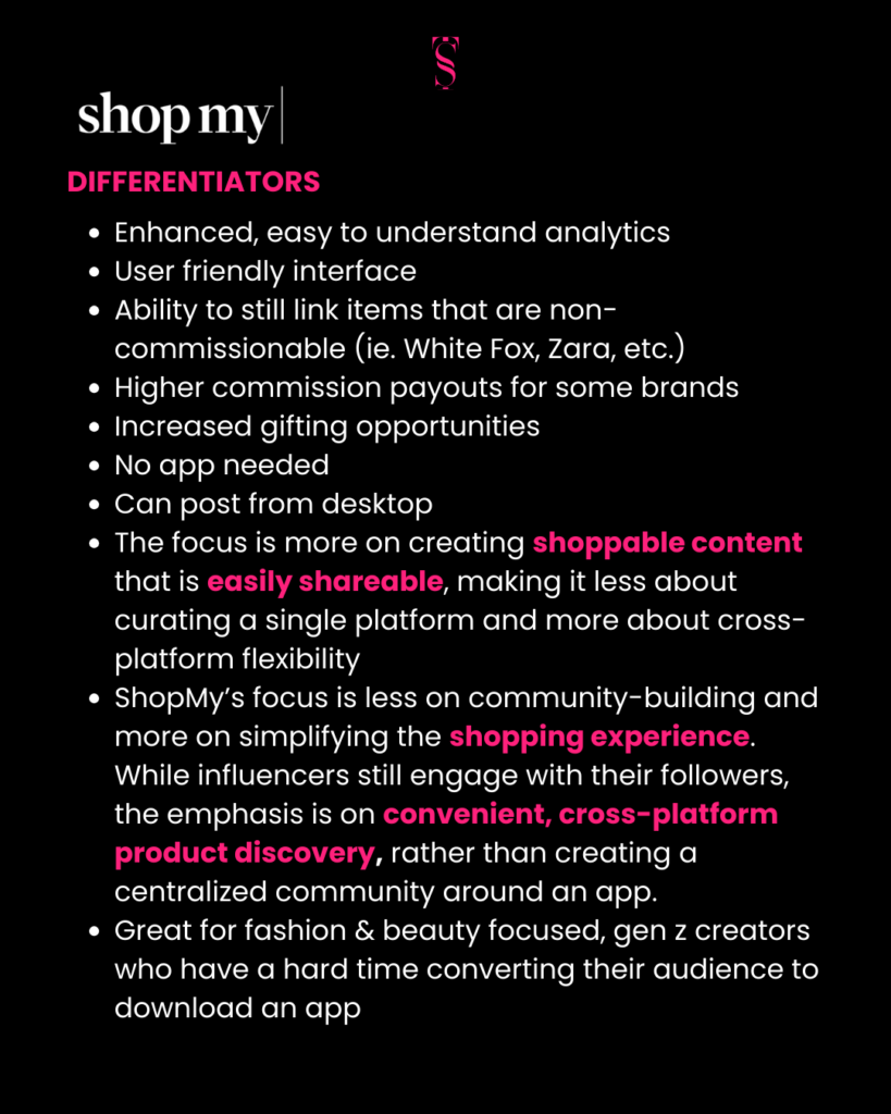 What makes ShopMy unique compared to other affiliate marketing platforms